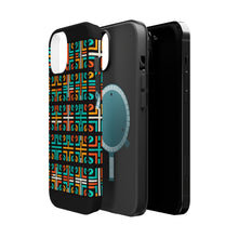DistinctInk Tough Case for Apple iPhone, Compatible with MagSafe Charging - "Bright and Bold Crosses on Black"