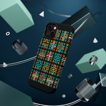 DistinctInk Tough Case for Apple iPhone, Compatible with MagSafe Charging - "Bright and Bold Crosses on Black"