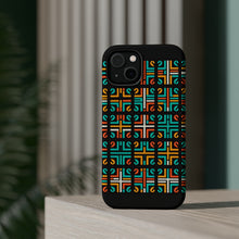 DistinctInk Tough Case for Apple iPhone, Compatible with MagSafe Charging - "Bright and Bold Crosses on Black"