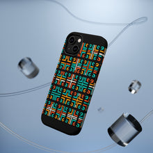 DistinctInk Tough Case for Apple iPhone, Compatible with MagSafe Charging - "Bright and Bold Crosses on Black"