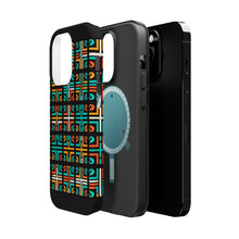 DistinctInk Tough Case for Apple iPhone, Compatible with MagSafe Charging - "Bright and Bold Crosses on Black"