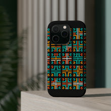 DistinctInk Tough Case for Apple iPhone, Compatible with MagSafe Charging - "Bright and Bold Crosses on Black"
