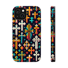 DistinctInk Tough Case for Apple iPhone, Compatible with MagSafe Charging - "Vivid Christian Crosses in Striking Contrast"