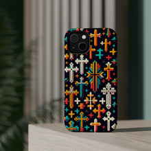 DistinctInk Tough Case for Apple iPhone, Compatible with MagSafe Charging - "Vivid Christian Crosses in Striking Contrast"