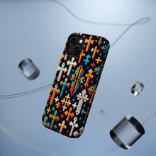 DistinctInk Tough Case for Apple iPhone, Compatible with MagSafe Charging - "Vivid Christian Crosses in Striking Contrast"