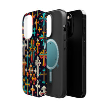 DistinctInk Tough Case for Apple iPhone, Compatible with MagSafe Charging - "Vivid Christian Crosses in Striking Contrast"