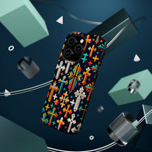 DistinctInk Tough Case for Apple iPhone, Compatible with MagSafe Charging - "Vivid Christian Crosses in Striking Contrast"