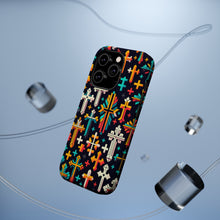 DistinctInk Tough Case for Apple iPhone, Compatible with MagSafe Charging - "Vivid Christian Crosses in Striking Contrast"