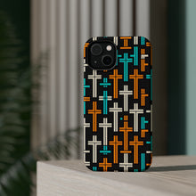 DistinctInk Tough Case for Apple iPhone, Compatible with MagSafe Charging - "Brightly Colored Minimal Christian Crosses"