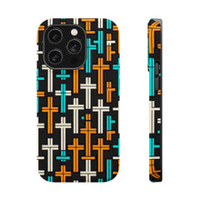 DistinctInk Tough Case for Apple iPhone, Compatible with MagSafe Charging - "Brightly Colored Minimal Christian Crosses"