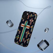 DistinctInk Tough Case for Apple iPhone, Compatible with MagSafe Charging - "Vibrant Crosses: A Striking Minimalistic Pattern"
