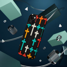 DistinctInk Tough Case for Apple iPhone, Compatible with MagSafe Charging - "Colorful Bold-Christian Crosses: Vibrant Minimalistic Pattern"