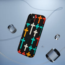DistinctInk Tough Case for Apple iPhone, Compatible with MagSafe Charging - "Colorful Bold-Christian Crosses: Vibrant Minimalistic Pattern"