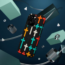 DistinctInk Tough Case for Apple iPhone, Compatible with MagSafe Charging - "Colorful Bold-Christian Crosses: Vibrant Minimalistic Pattern"