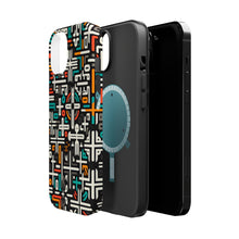DistinctInk Tough Case for Apple iPhone, Compatible with MagSafe Charging - Title: "Vibrant Minimalist Christian Cross Pattern"