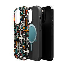 DistinctInk Tough Case for Apple iPhone, Compatible with MagSafe Charging - Title: "Vibrant Minimalist Christian Cross Pattern"