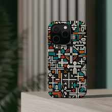 DistinctInk Tough Case for Apple iPhone, Compatible with MagSafe Charging - Title: "Vibrant Minimalist Christian Cross Pattern"