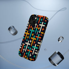 DistinctInk Tough Case for Apple iPhone, Compatible with MagSafe Charging - "Vibrant Christian Crosses on Deep Black"