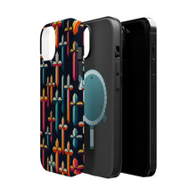 DistinctInk Tough Case for Apple iPhone, Compatible with MagSafe Charging - "Vivid Crosses: A Bold Minimalistic Pattern"