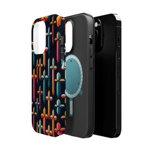 DistinctInk Tough Case for Apple iPhone, Compatible with MagSafe Charging - "Vivid Crosses: A Bold Minimalistic Pattern"