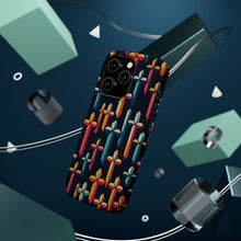 DistinctInk Tough Case for Apple iPhone, Compatible with MagSafe Charging - "Vivid Crosses: A Bold Minimalistic Pattern"