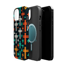 DistinctInk Tough Case for Apple iPhone, Compatible with MagSafe Charging - "A Colorful Array of Christian Crosses"