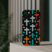 DistinctInk Tough Case for Apple iPhone, Compatible with MagSafe Charging - "A Colorful Array of Christian Crosses"