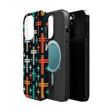 DistinctInk Tough Case for Apple iPhone, Compatible with MagSafe Charging - "A Colorful Array of Christian Crosses"