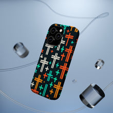 DistinctInk Tough Case for Apple iPhone, Compatible with MagSafe Charging - "A Colorful Array of Christian Crosses"