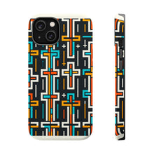 DistinctInk Tough Case for Apple iPhone, Compatible with MagSafe Charging - Title: "Vibrant Crosses: A Bold Repeating Pattern"