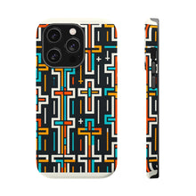 DistinctInk Tough Case for Apple iPhone, Compatible with MagSafe Charging - Title: "Vibrant Crosses: A Bold Repeating Pattern"