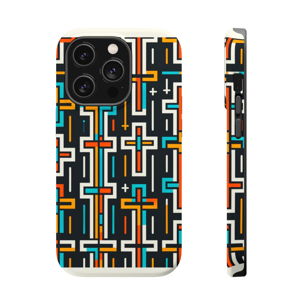 DistinctInk Tough Case for Apple iPhone, Compatible with MagSafe Charging - Title: 