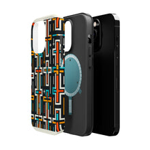 DistinctInk Tough Case for Apple iPhone, Compatible with MagSafe Charging - Title: "Vibrant Crosses: A Bold Repeating Pattern"