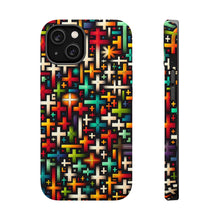 DistinctInk Tough Case for Apple iPhone, Compatible with MagSafe Charging - "Infinite Vibrant Christian Crosses: Endless Devotion"