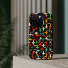 DistinctInk Tough Case for Apple iPhone, Compatible with MagSafe Charging - "Infinite Vibrant Christian Crosses: Endless Devotion"