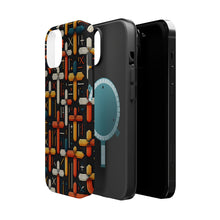 DistinctInk Tough Case for Apple iPhone, Compatible with MagSafe Charging - "Crisp Contrasts: Vibrant Christian Cross Patterns"