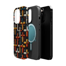 DistinctInk Tough Case for Apple iPhone, Compatible with MagSafe Charging - "Crisp Contrasts: Vibrant Christian Cross Patterns"