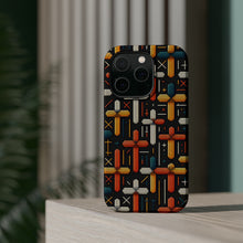DistinctInk Tough Case for Apple iPhone, Compatible with MagSafe Charging - "Crisp Contrasts: Vibrant Christian Cross Patterns"