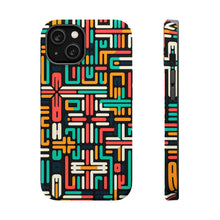 DistinctInk Tough Case for Apple iPhone, Compatible with MagSafe Charging - Title: "Vibrant Hues of Minimalist Crosses"