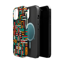 DistinctInk Tough Case for Apple iPhone, Compatible with MagSafe Charging - Title: "Vibrant Hues of Minimalist Crosses"
