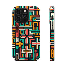 DistinctInk Tough Case for Apple iPhone, Compatible with MagSafe Charging - Title: "Vibrant Hues of Minimalist Crosses"