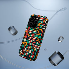 DistinctInk Tough Case for Apple iPhone, Compatible with MagSafe Charging - Title: "Vibrant Hues of Minimalist Crosses"