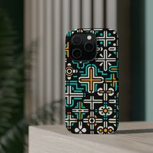 DistinctInk Tough Case for Apple iPhone, Compatible with MagSafe Charging - "Vibrant Variety: Christian Crosses in Patterns"