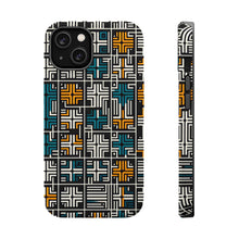DistinctInk Tough Case for Apple iPhone, Compatible with MagSafe Charging - Title: "Contrasting Crosses: Bold Patterns in Bright"