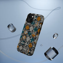 DistinctInk Tough Case for Apple iPhone, Compatible with MagSafe Charging - Title: "Contrasting Crosses: Bold Patterns in Bright"