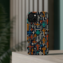 DistinctInk Tough Case for Apple iPhone, Compatible with MagSafe Charging - "Vibrant Crosses: A Bold Expression of Faith"