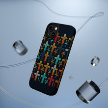 DistinctInk Tough Case for Apple iPhone, Compatible with MagSafe Charging - "Vibrant Crosses on Dark Black Background"