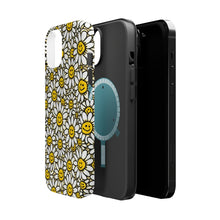 DistinctInk Tough Case for Apple iPhone, Compatible with MagSafe Charging - "Infinite Smiling Daisy Pattern Delight"