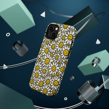 DistinctInk Tough Case for Apple iPhone, Compatible with MagSafe Charging - "Infinite Smiling Daisy Pattern Delight"
