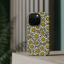 DistinctInk Tough Case for Apple iPhone, Compatible with MagSafe Charging - "Infinite Smiling Daisy Pattern Delight"